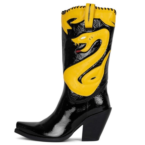 Jeffrey Campbell Shoes - Jeffrey Campbell Appliqué Snake Western Cowboy Boots Free People Killer Cobra